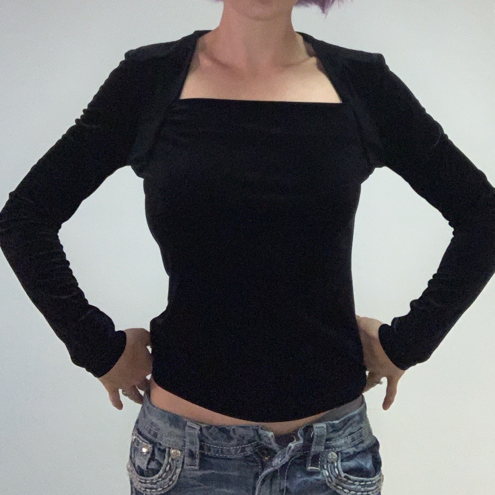 Original vintage Energie Y2K velvet long sleeve top